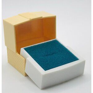 Vintage Celluloid Ring Presentation Box Jewelry Gift Box Blue Sponge Insert USA